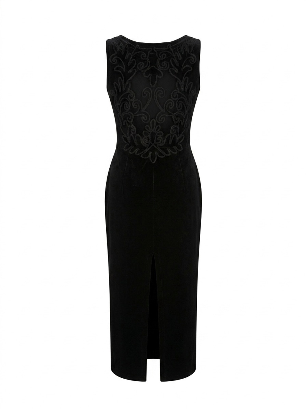 Vintage 90s Scott McClintock Velvet Lace-Back Maxi Dress - Picture 8 of 12